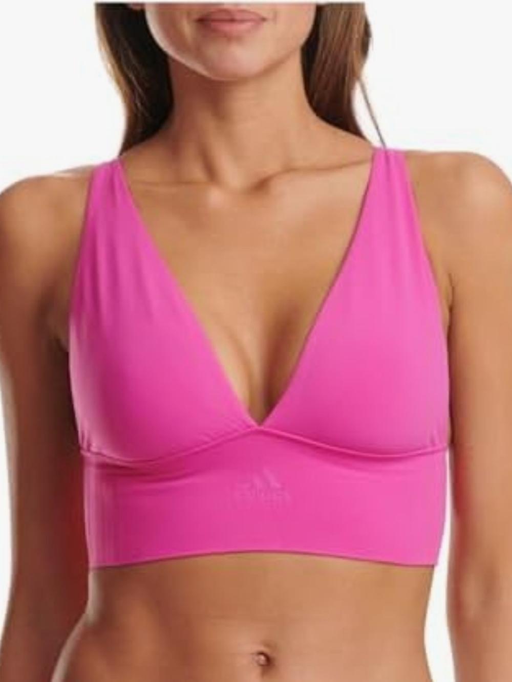 adidas Hot Pink V-Neck Sports Bralette